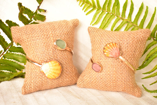 Sunrise X seaglass cuff
