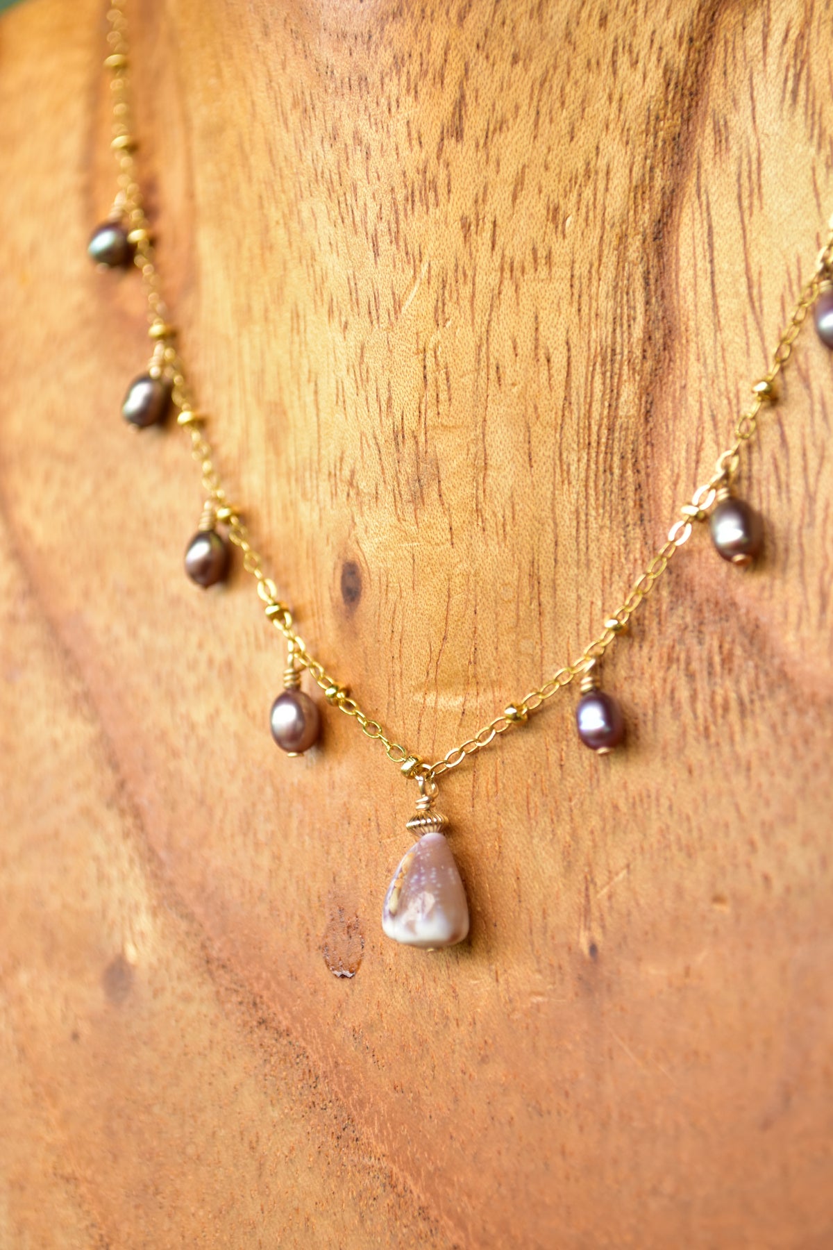 Cone shell pearl necklace