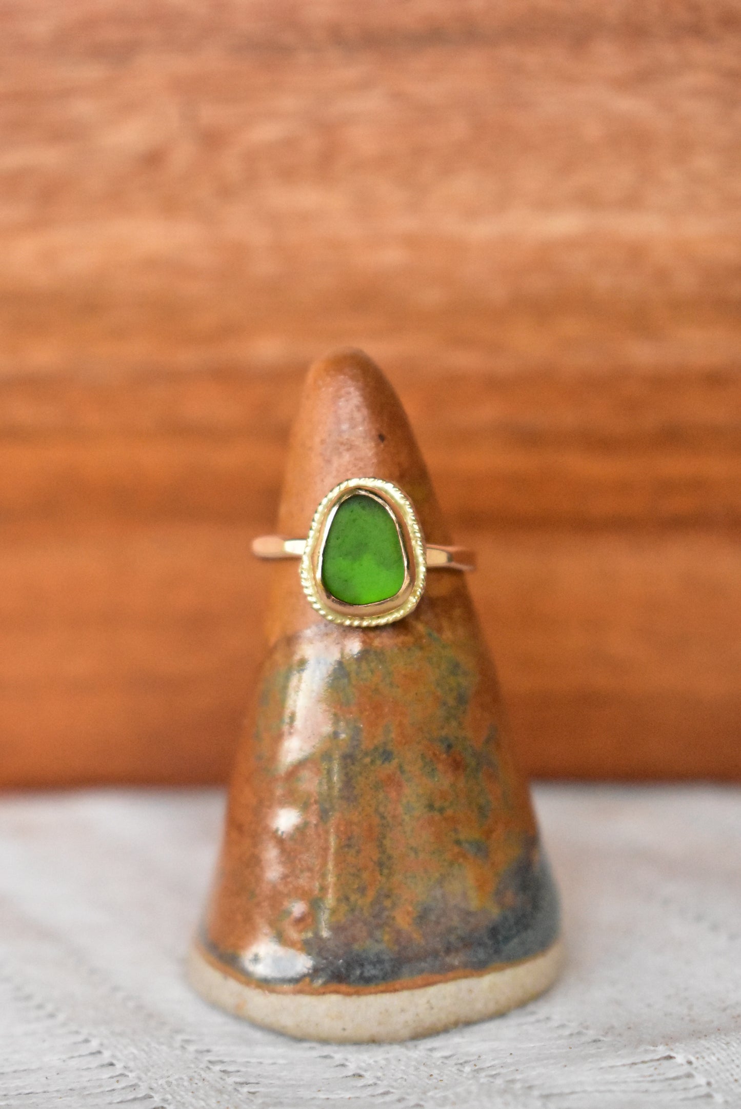 Braided seaglass ring