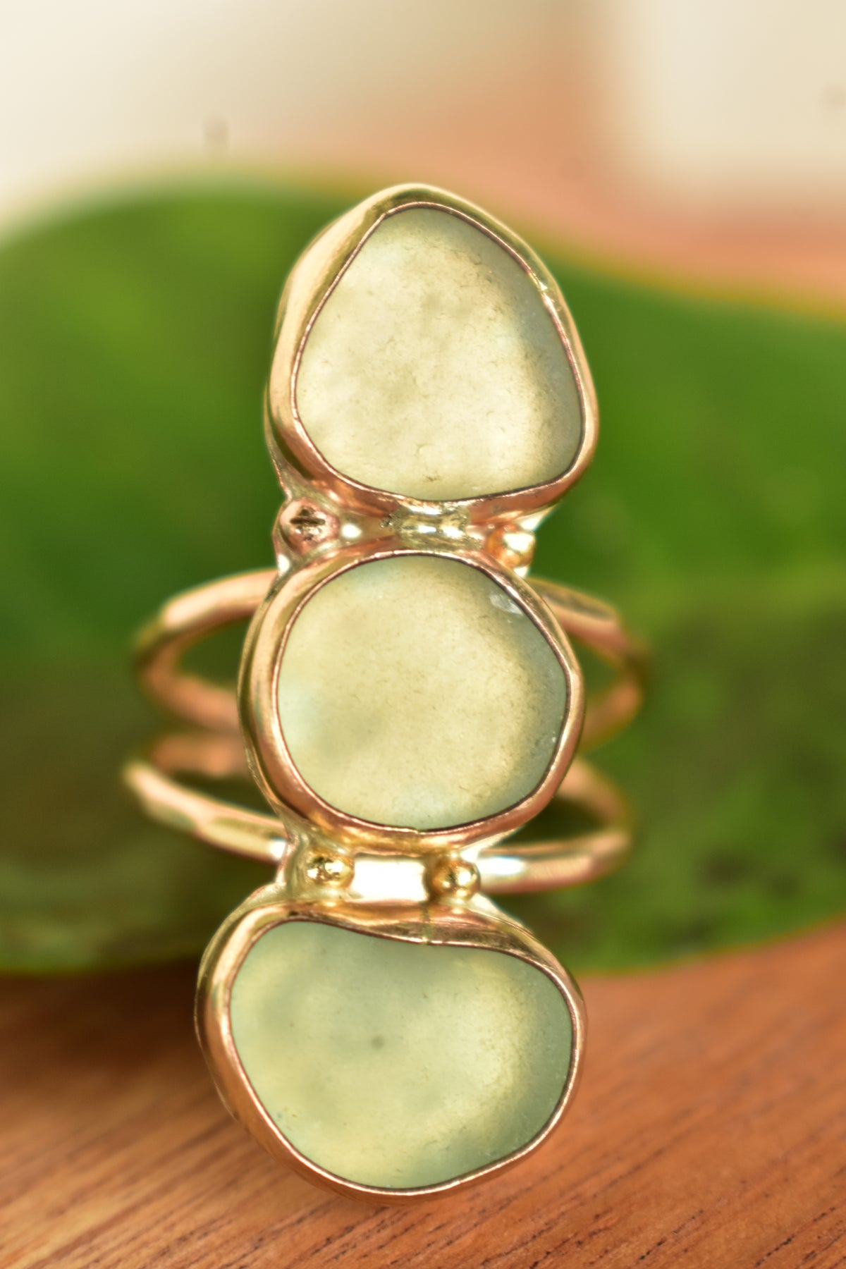 Triple Seaglass ring