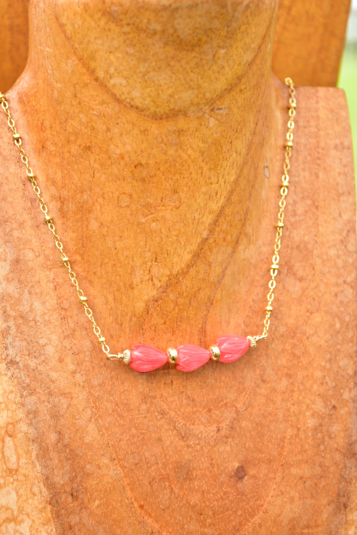 Pink mother of pearl Pikake necklace