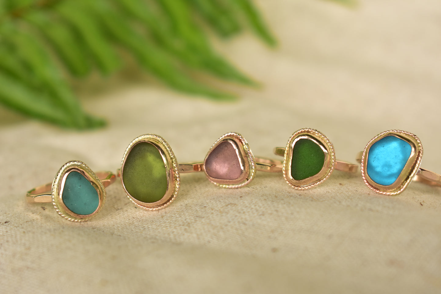 twisted seaglass ring