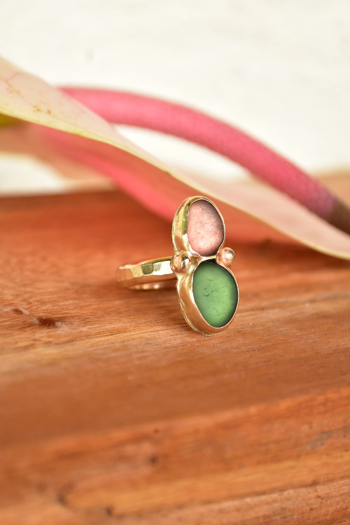 Double Seaglass ring