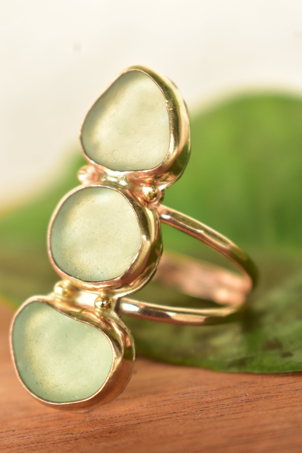 Triple Seaglass ring