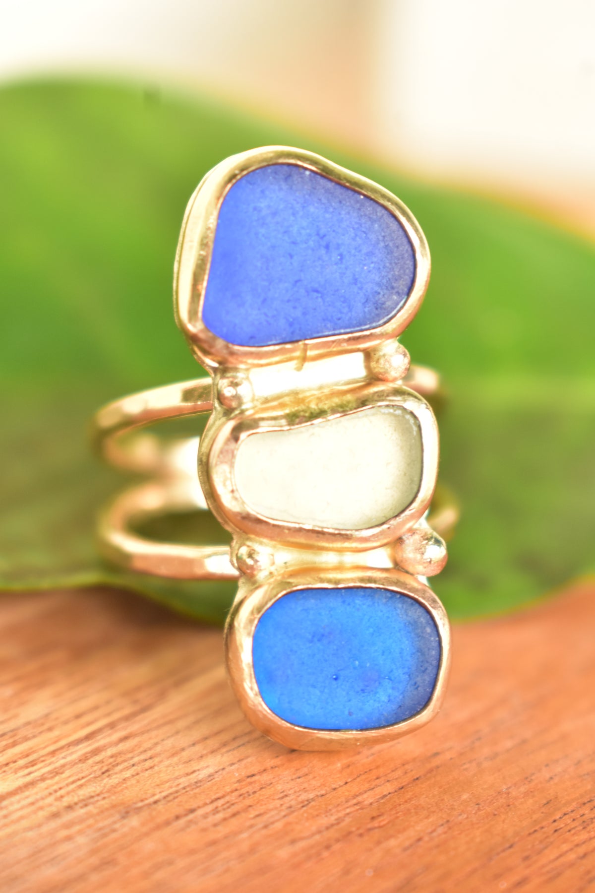 Triple Seaglass ring