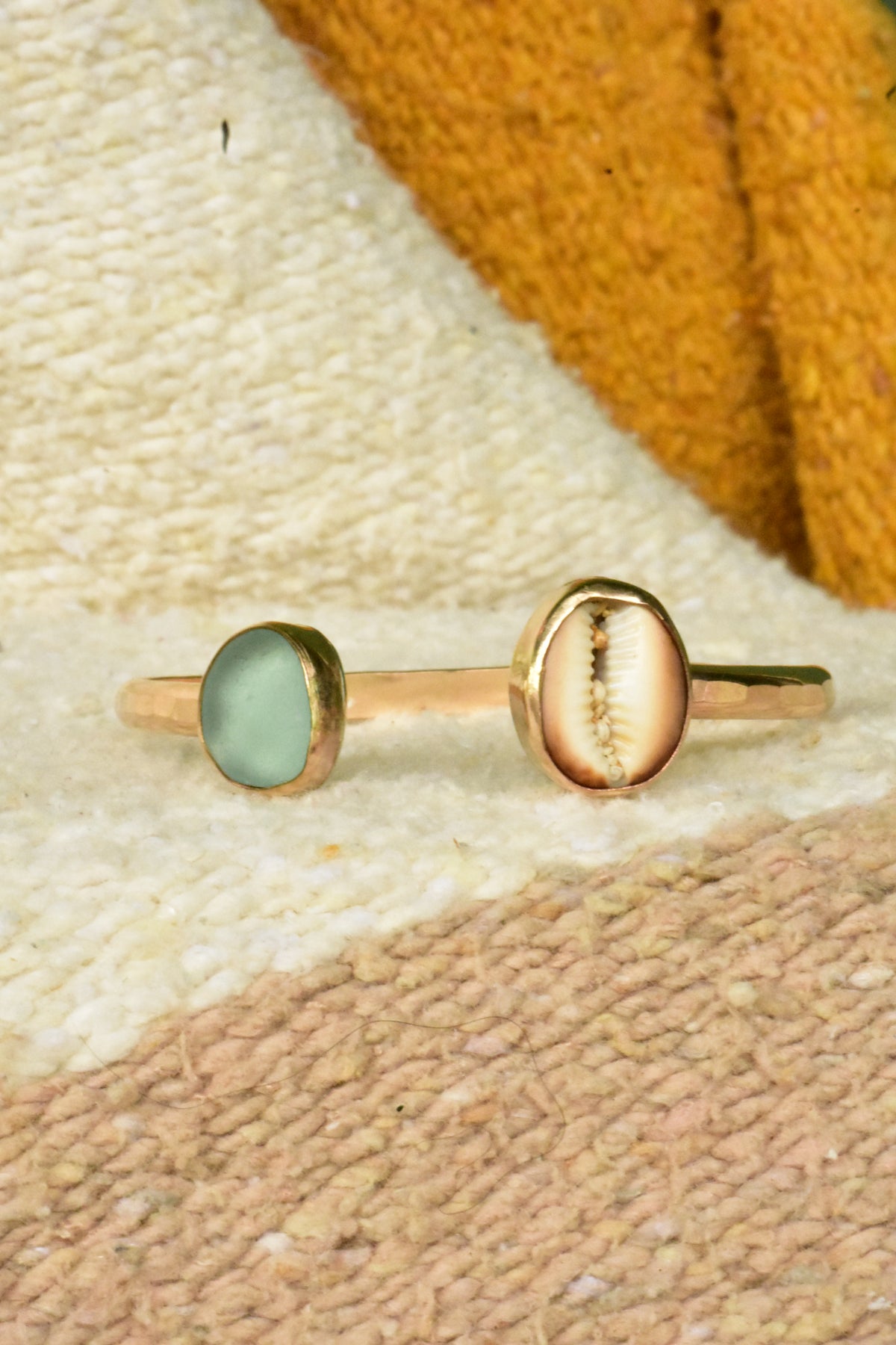 Cowrie Seaglass cuff