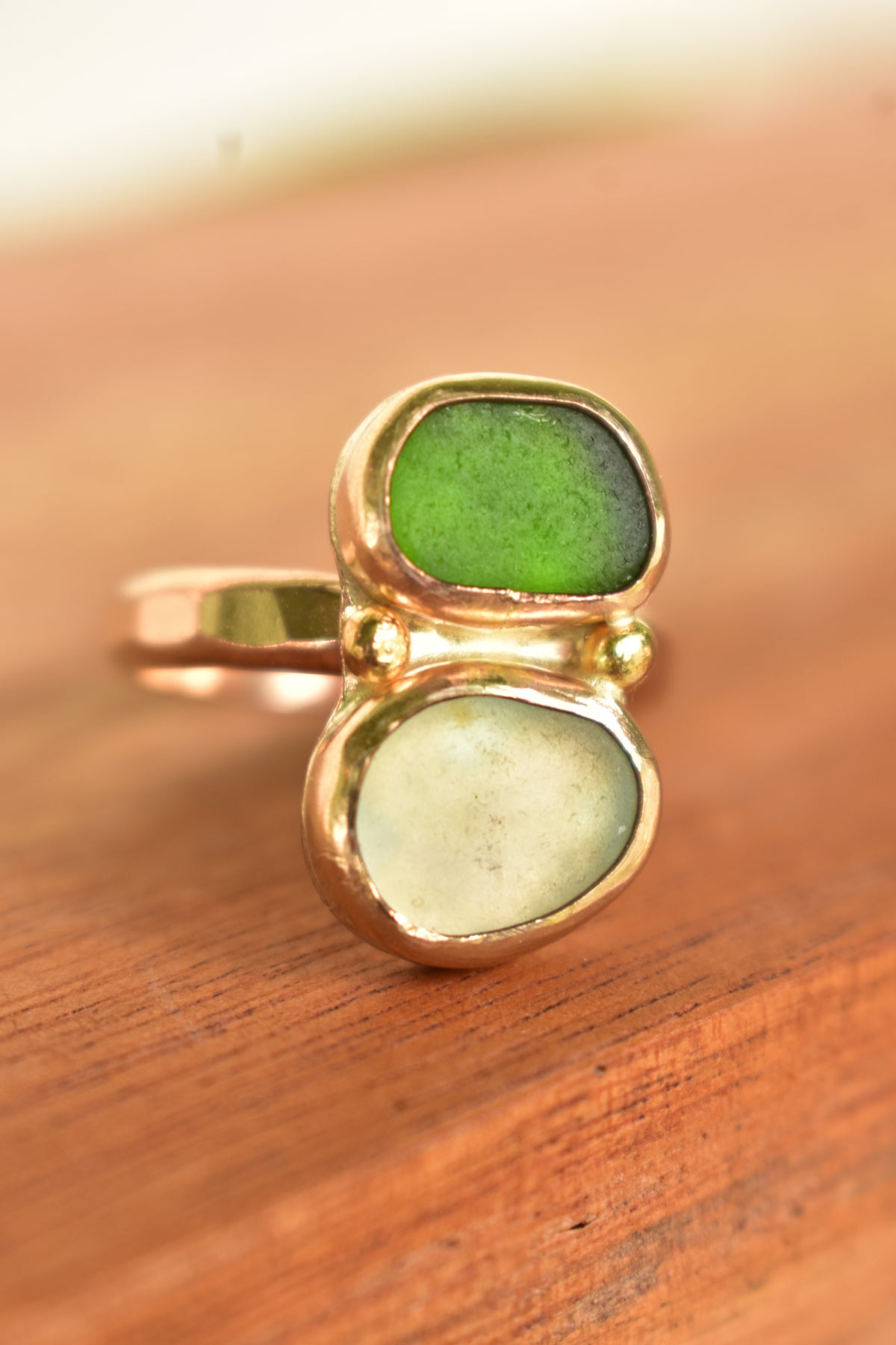 Double Seaglass ring