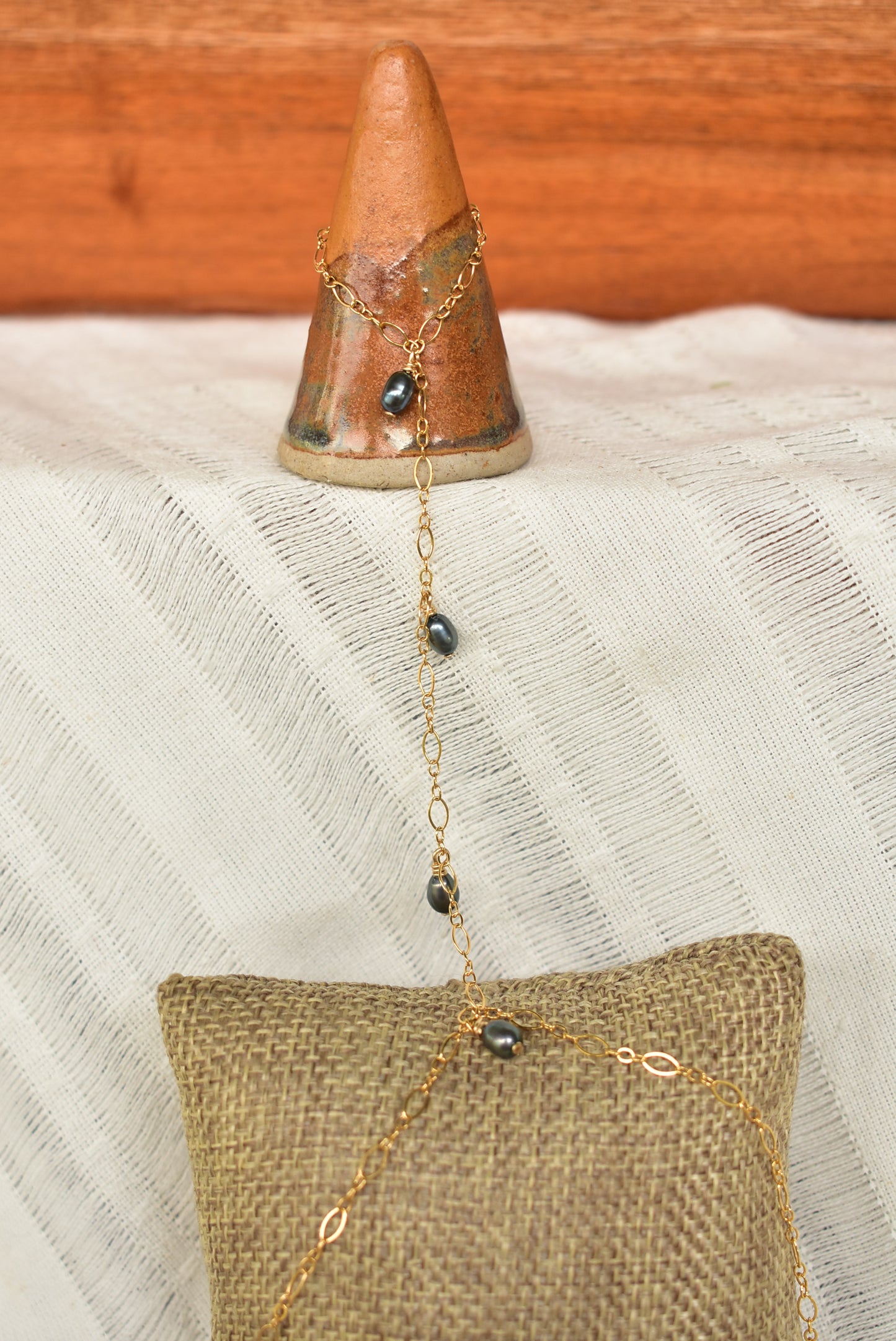 Blue freshwater hand chain