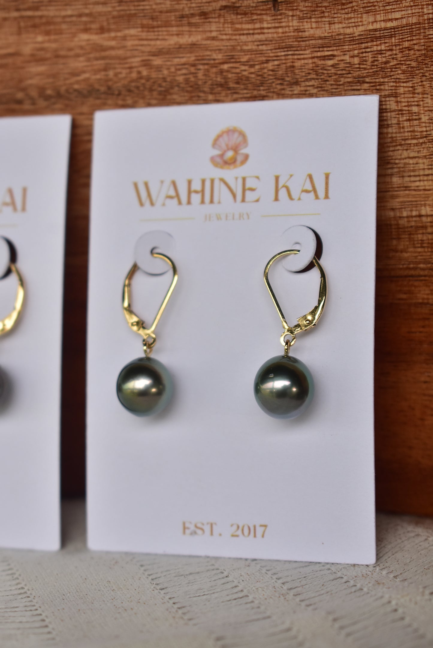 Tahitian lever back earrings