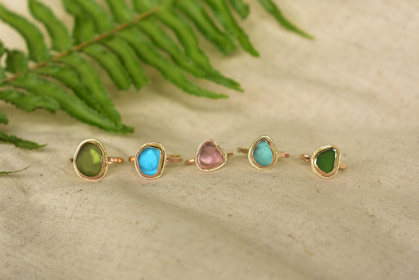 twisted seaglass ring