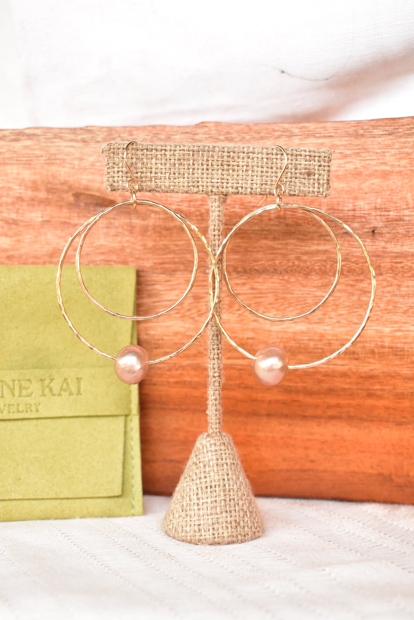 Pink edison double hoops