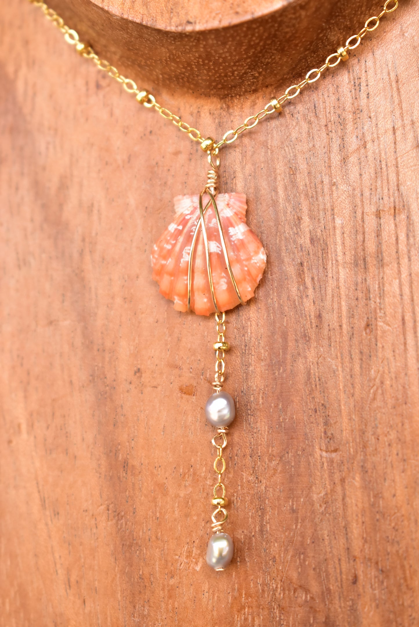 Sunrise keshi drop necklace
