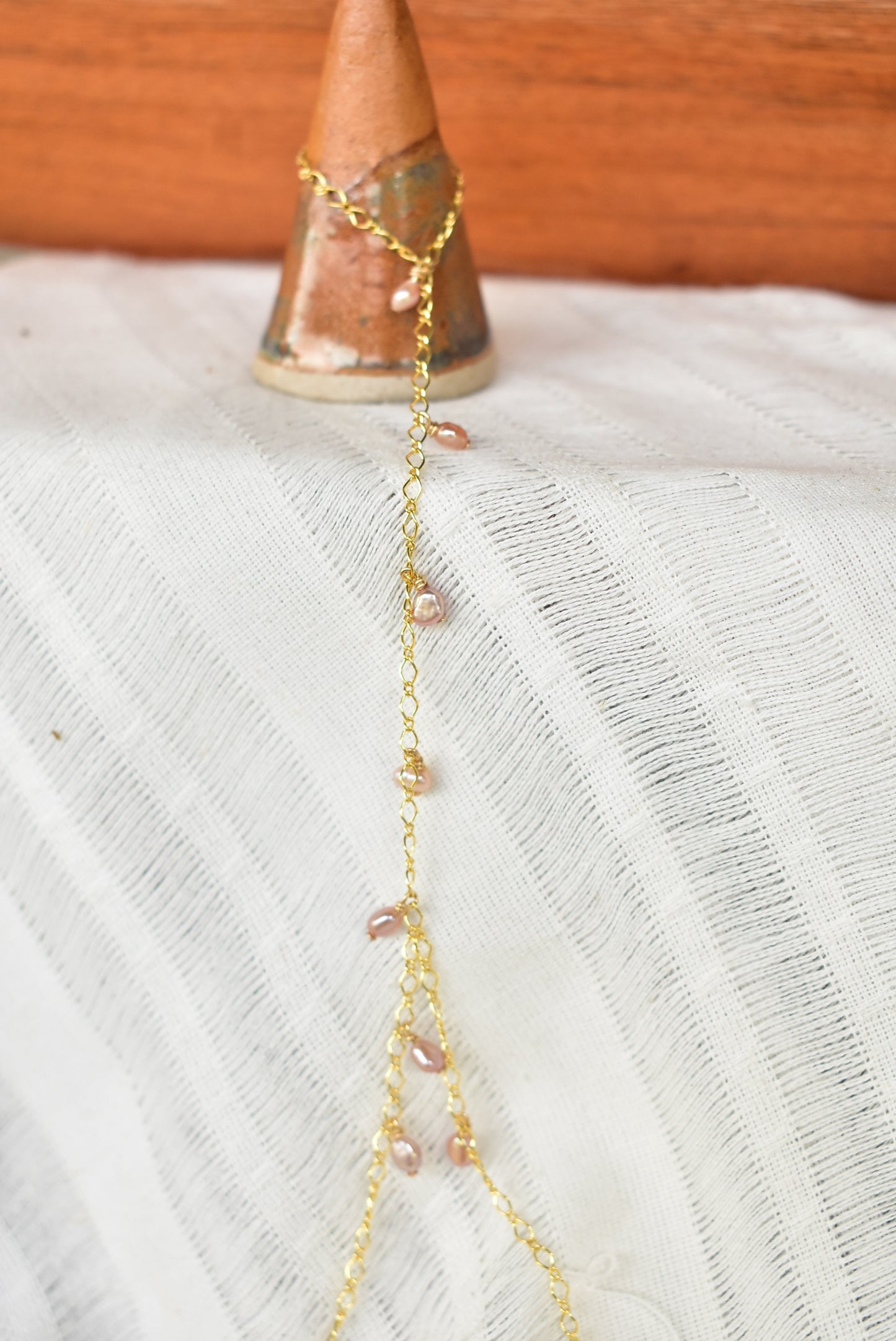 Pink edison hand chain