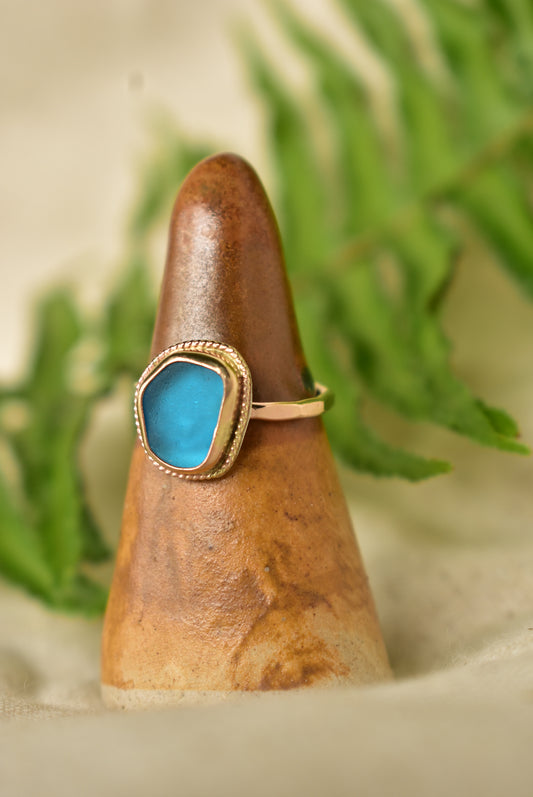 twisted seaglass ring