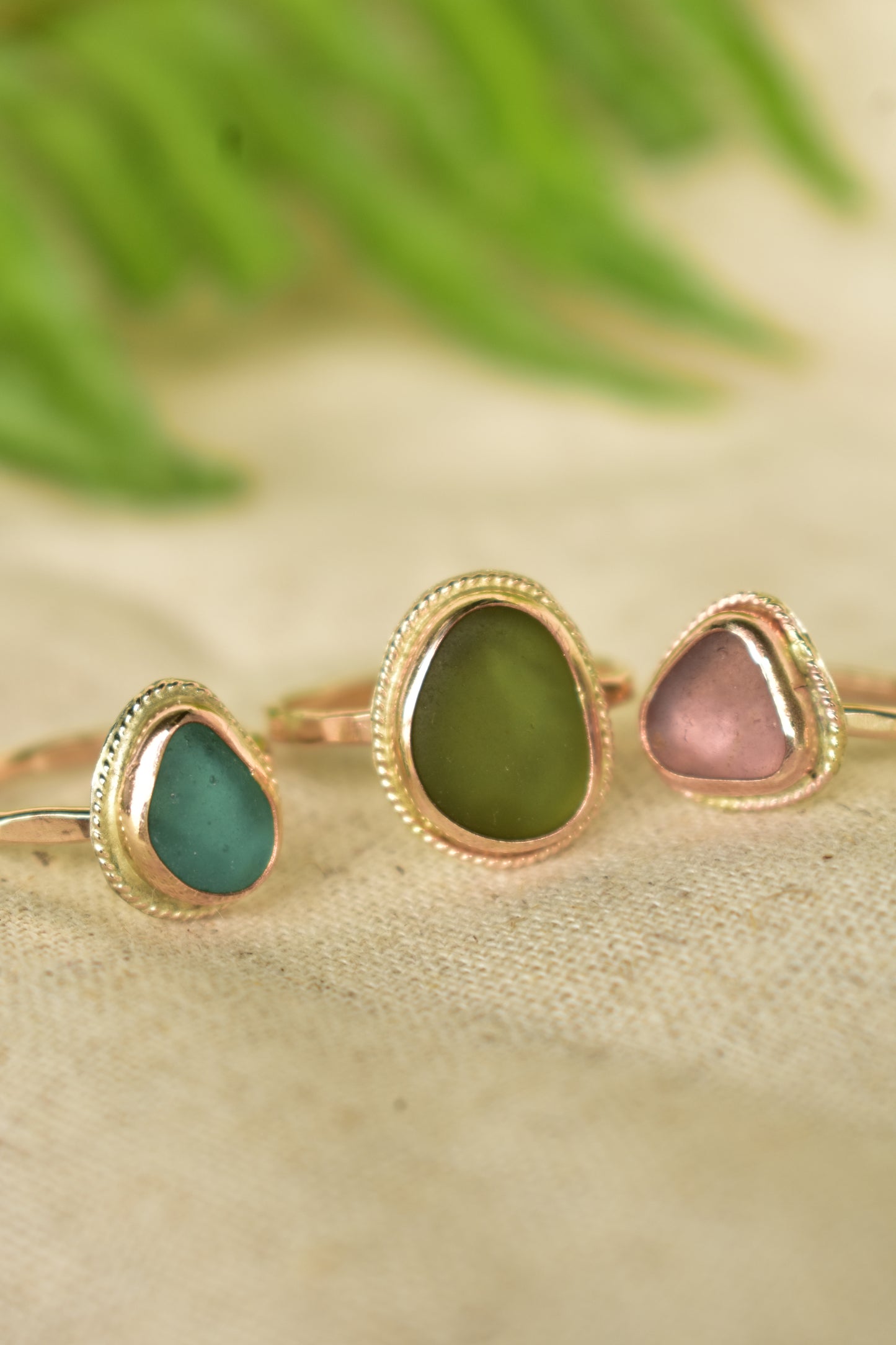 twisted seaglass ring
