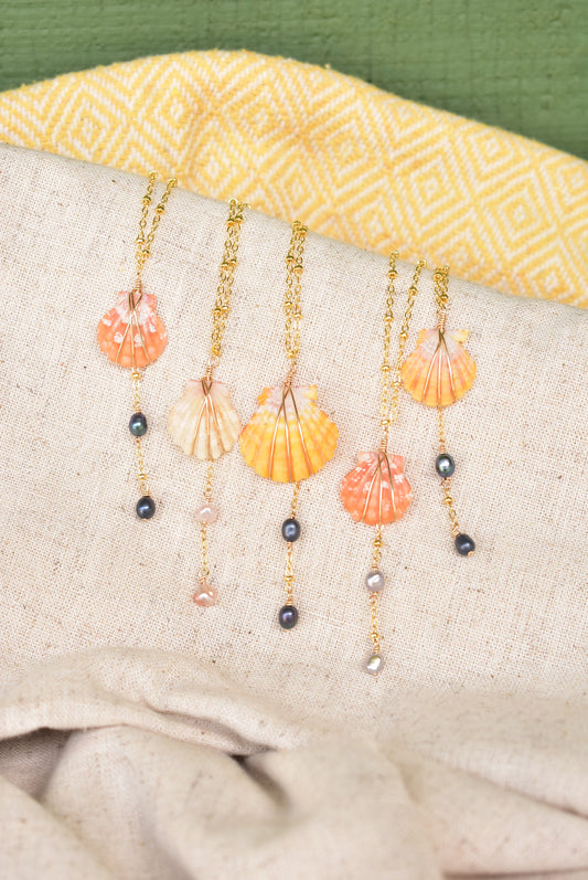 Sunrise keshi drop necklace