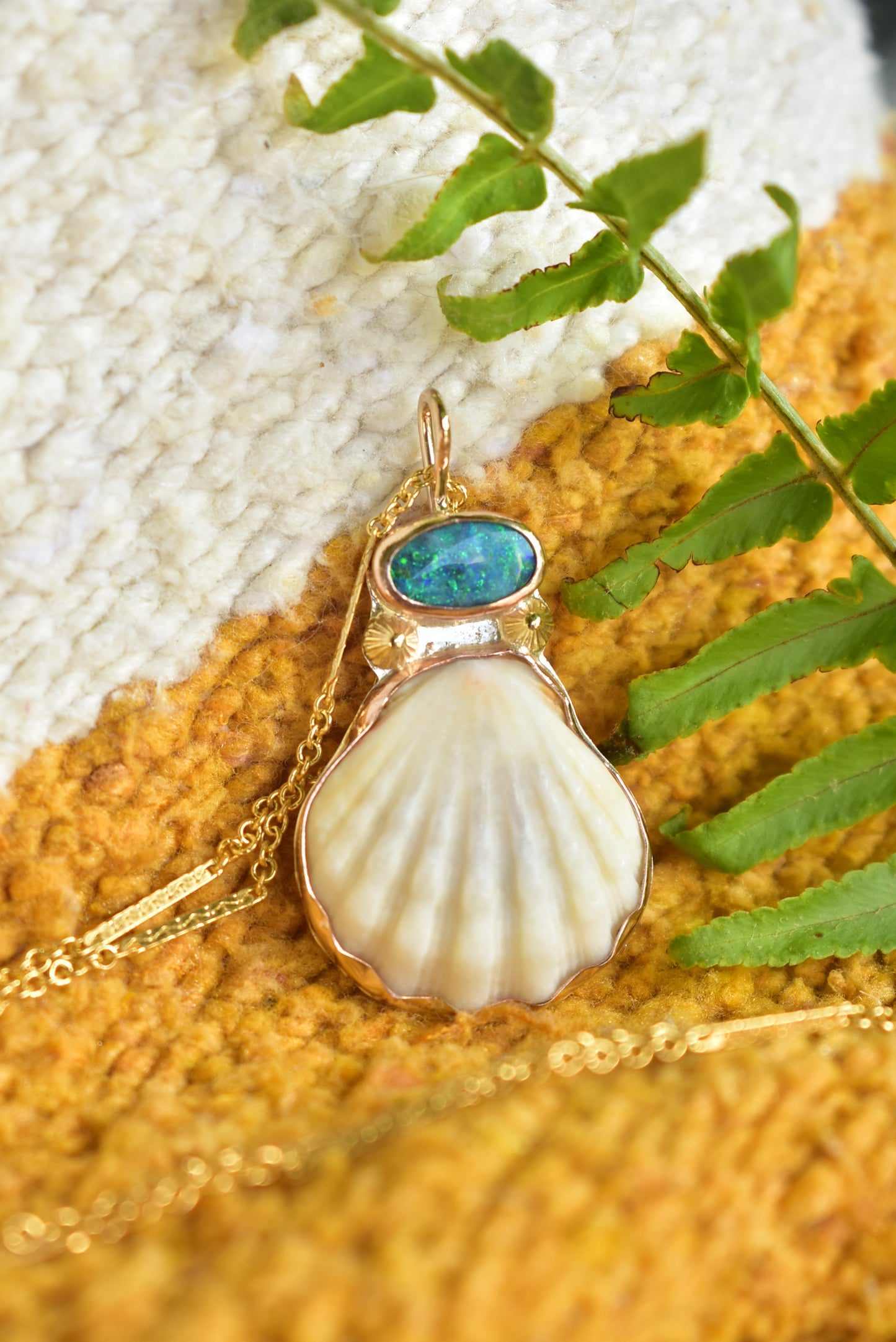 Albino sunrise opal pendant