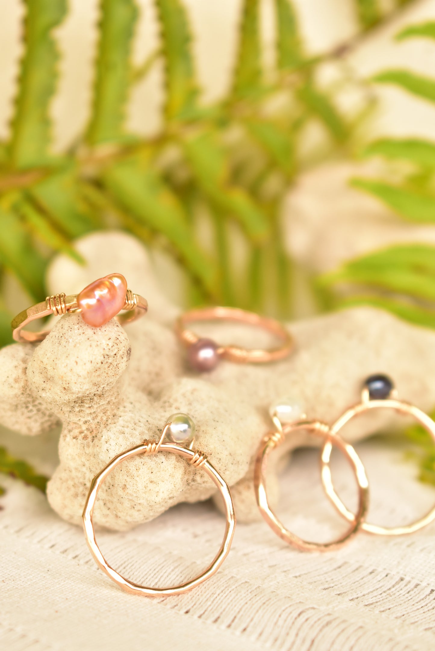 Single banded keshi ring