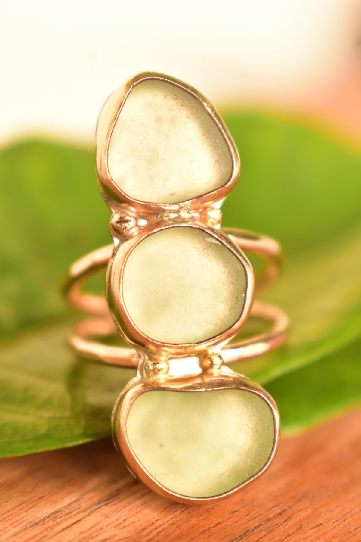 Triple Seaglass ring