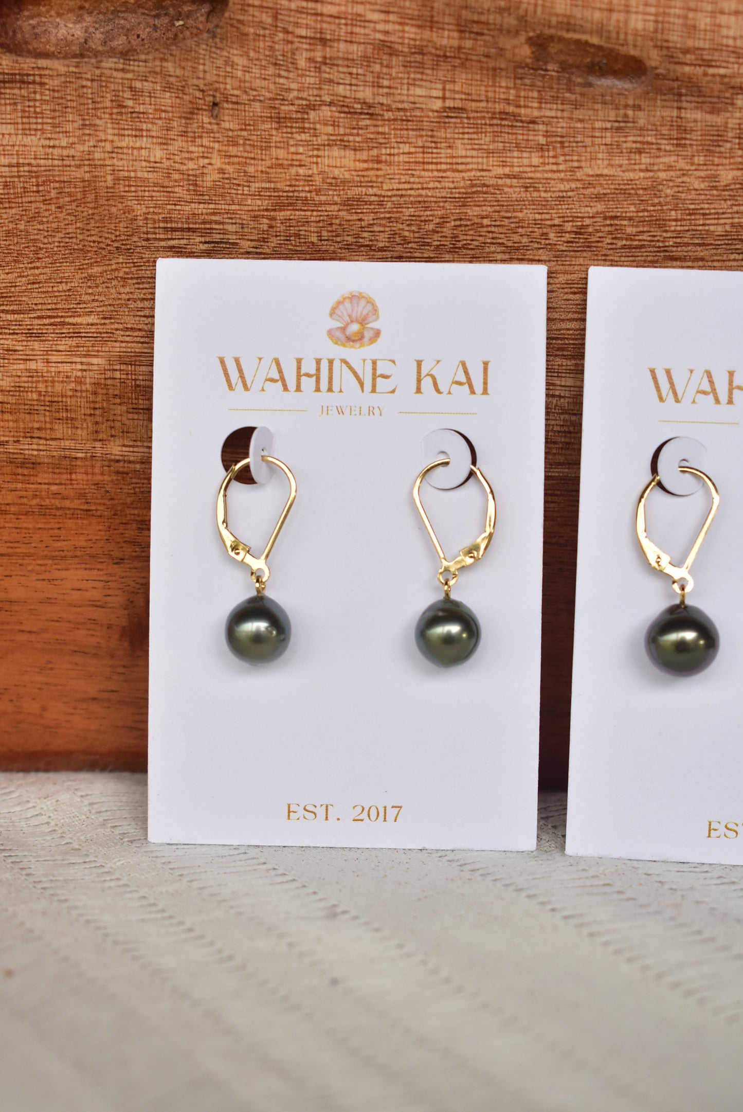 Tahitian lever back earrings