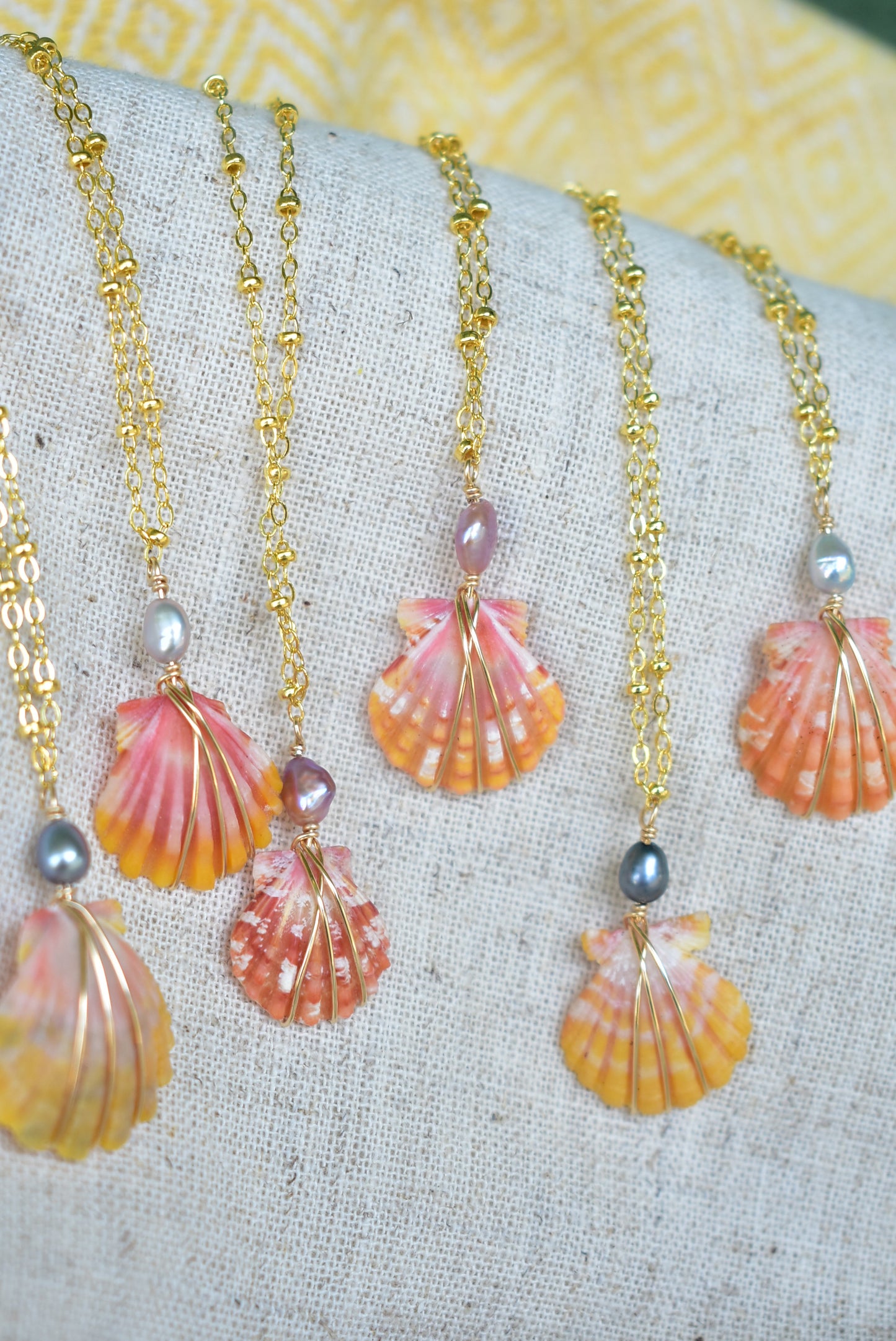 keshi topped sunrise necklace