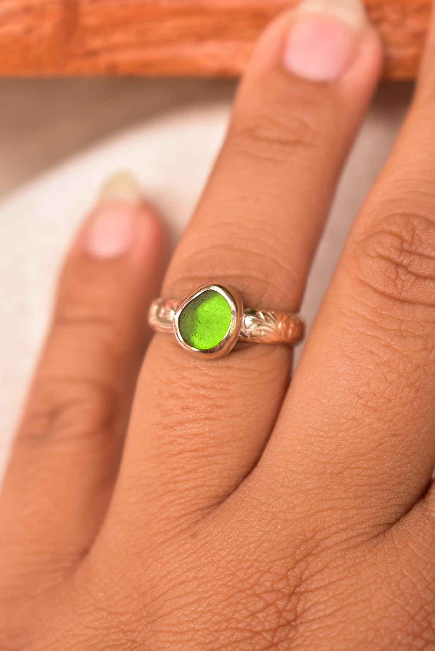 Seaglass heirloom rings