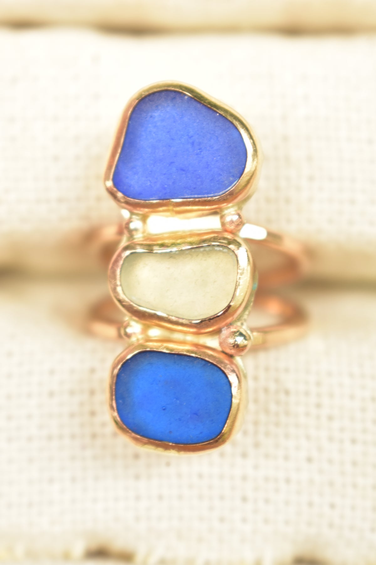 Triple Seaglass ring