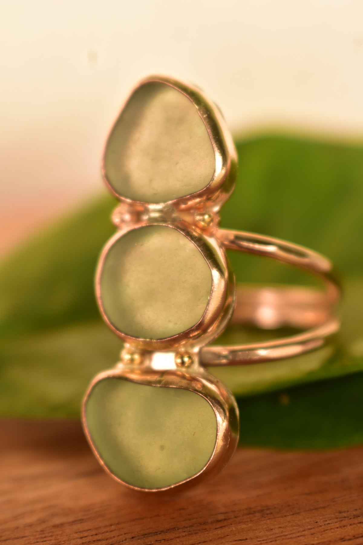 Triple Seaglass ring