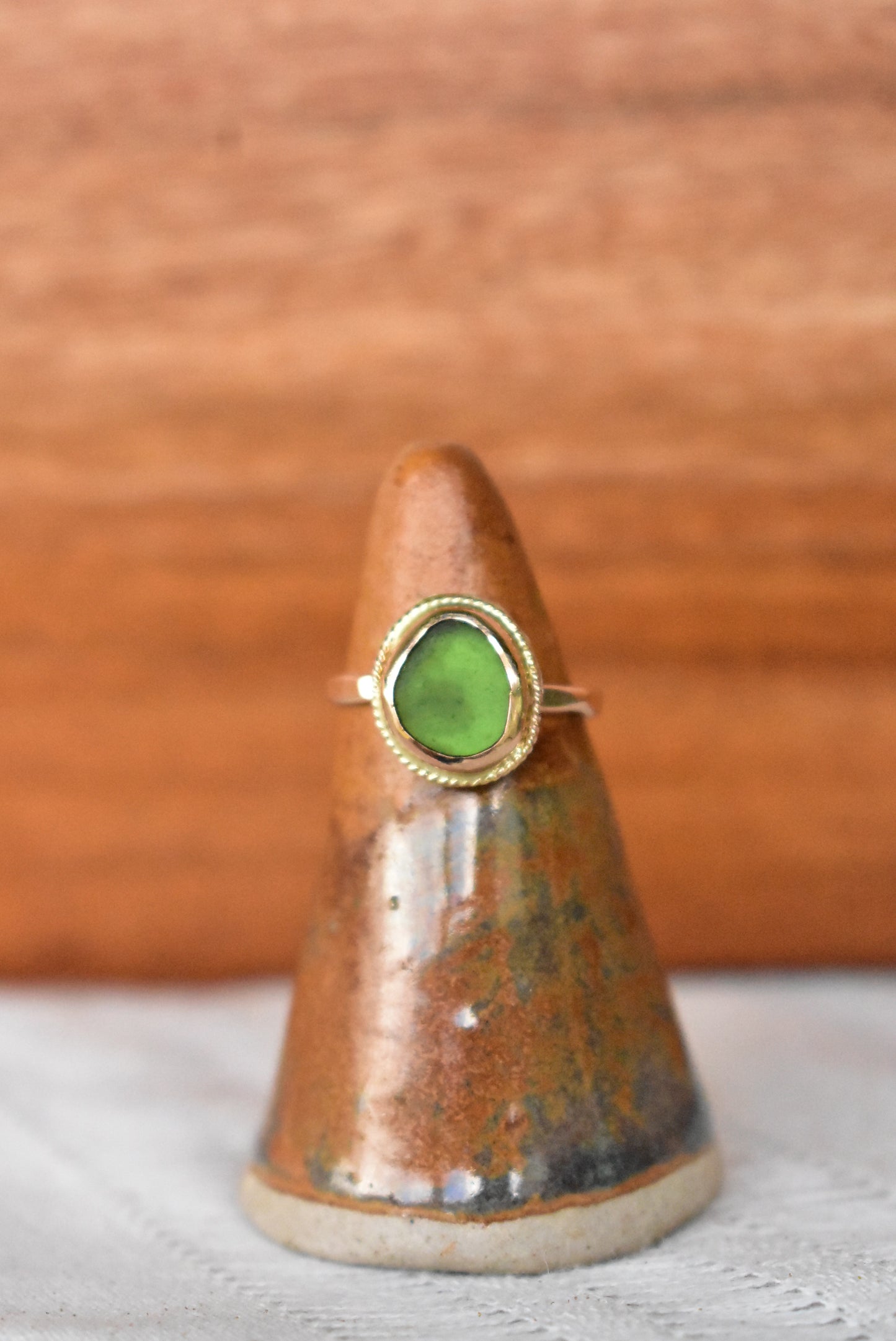 Braided seaglass ring