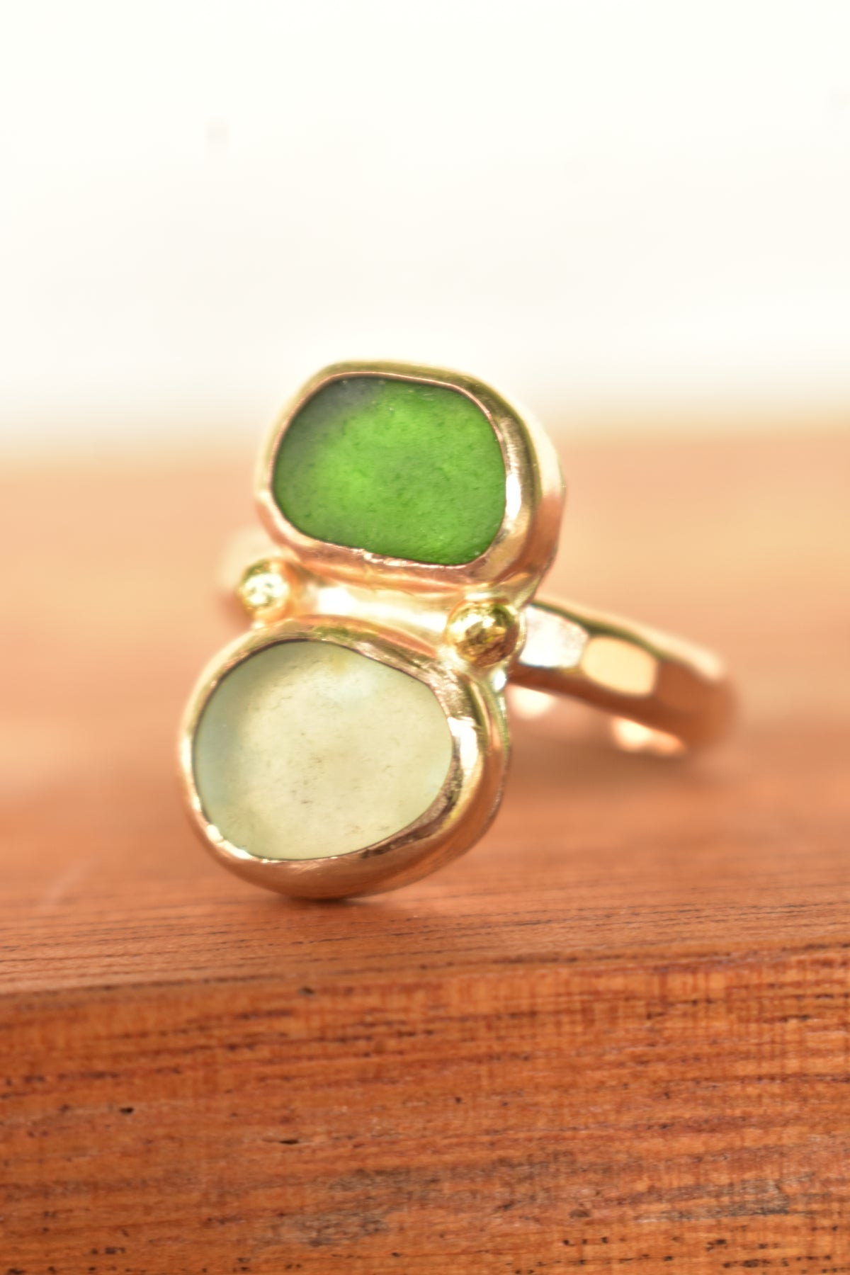 Double Seaglass ring