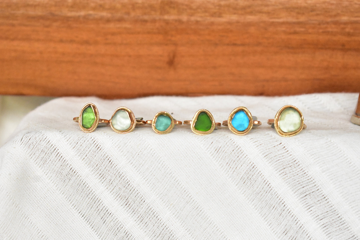 Braided seaglass ring