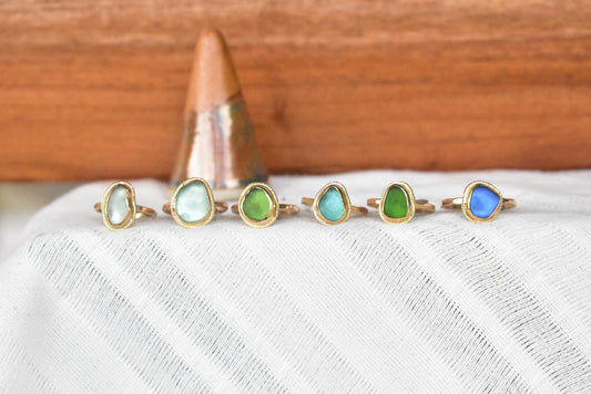 Braided seaglass ring