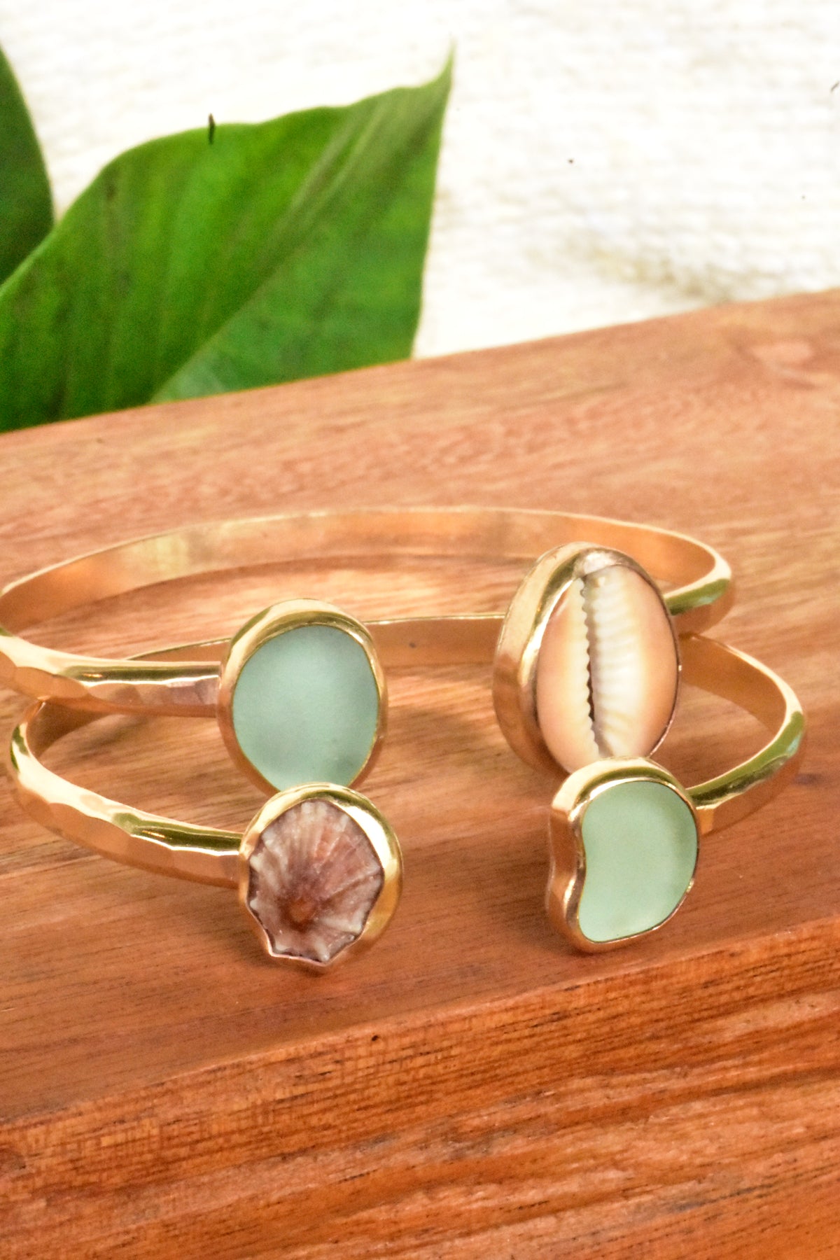 Cowrie Seaglass cuff