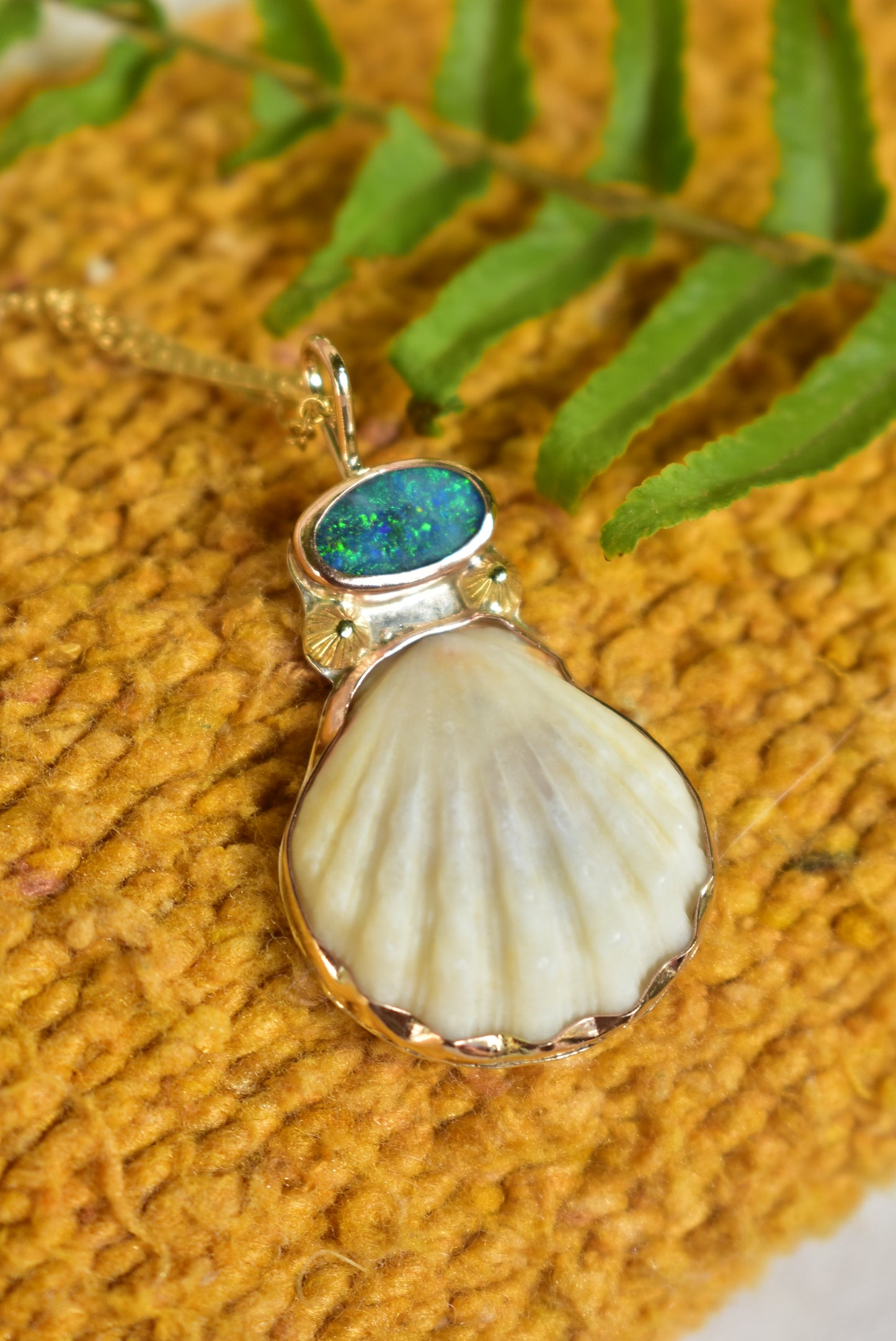 Albino sunrise opal pendant