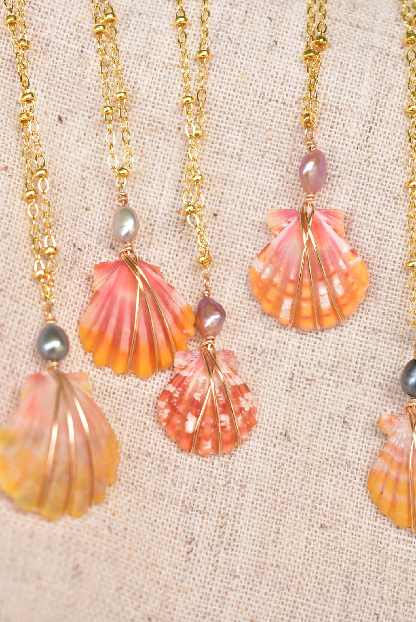 keshi topped sunrise necklace