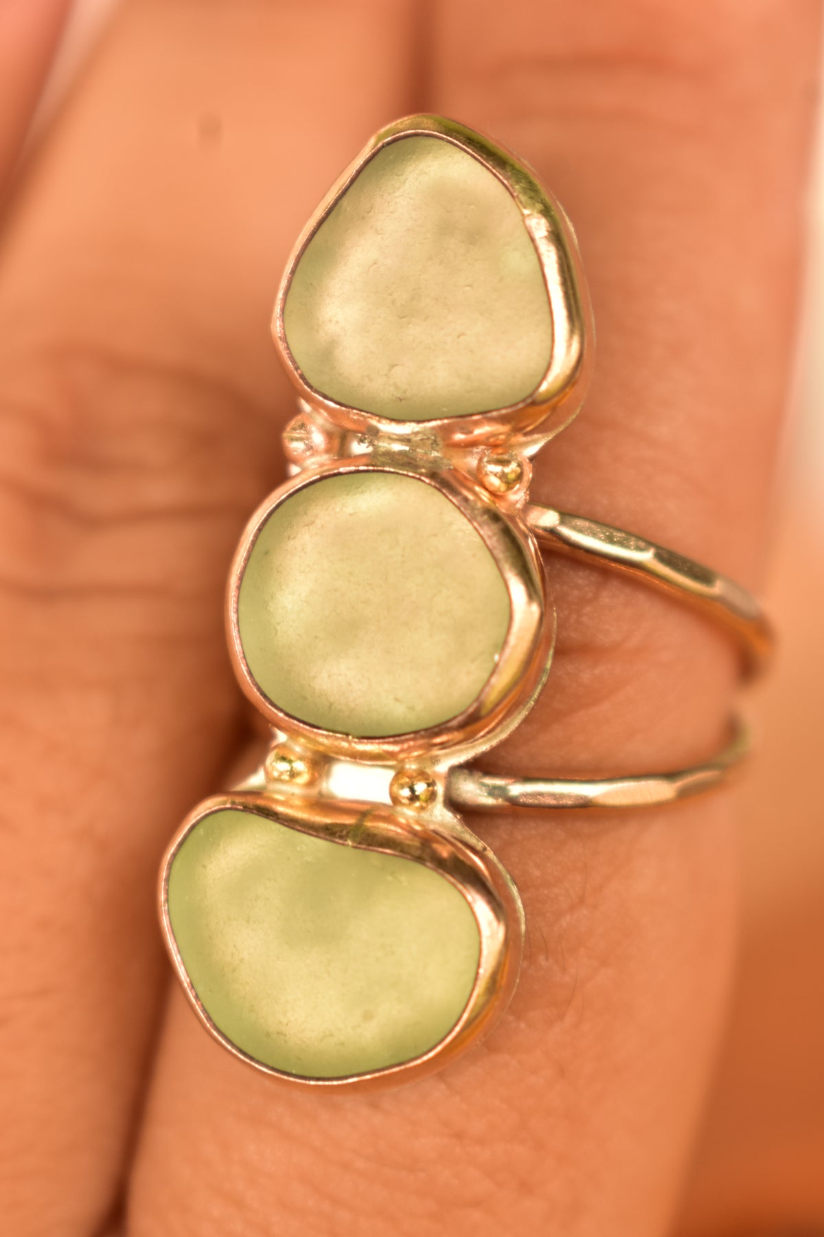 Triple Seaglass ring