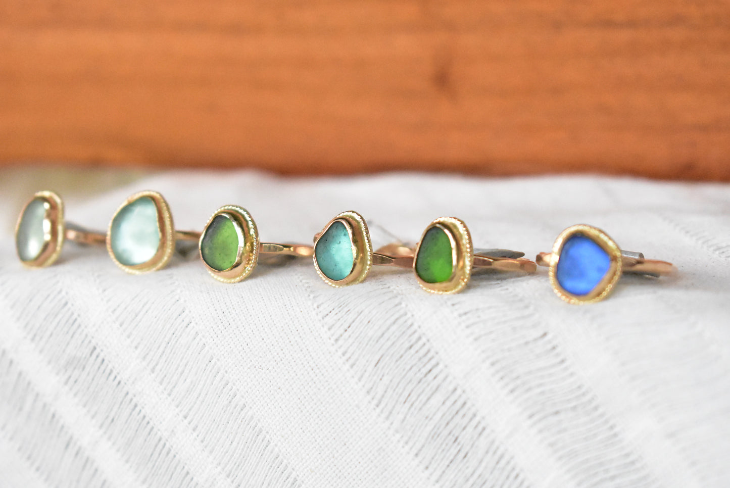 Braided seaglass ring