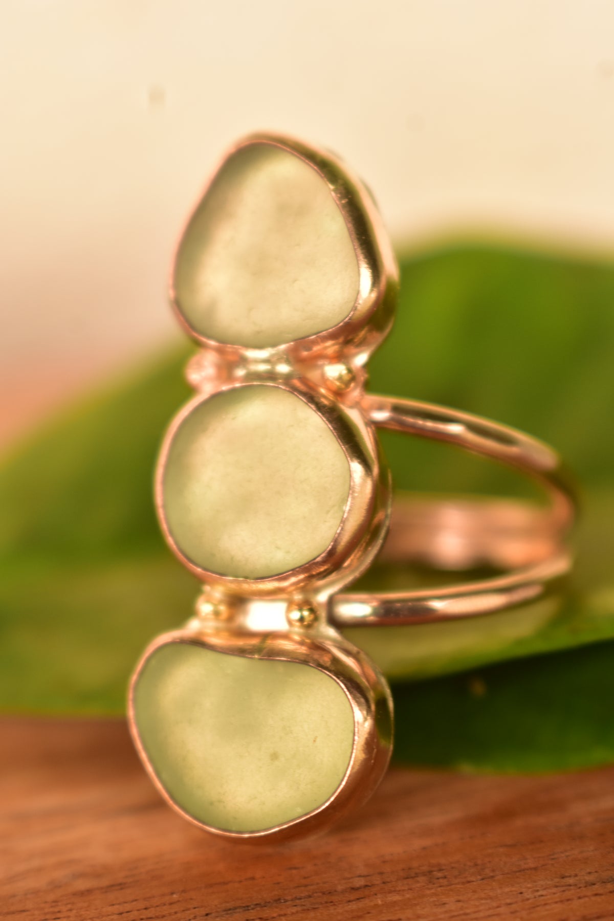 Triple Seaglass ring