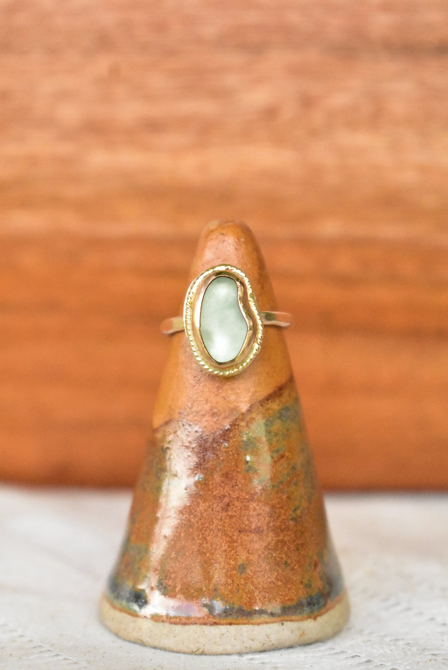 Braided seaglass ring