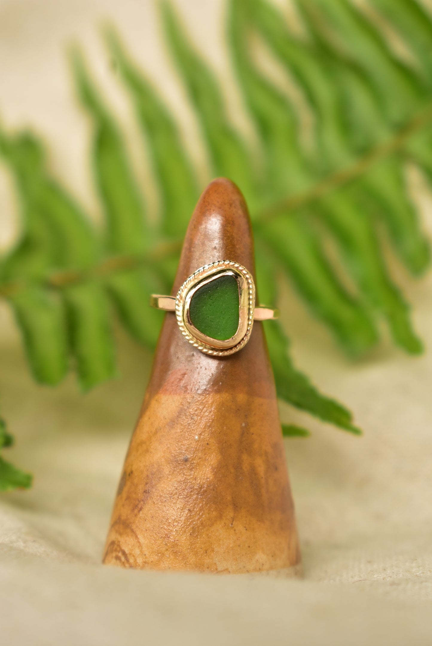 twisted seaglass ring
