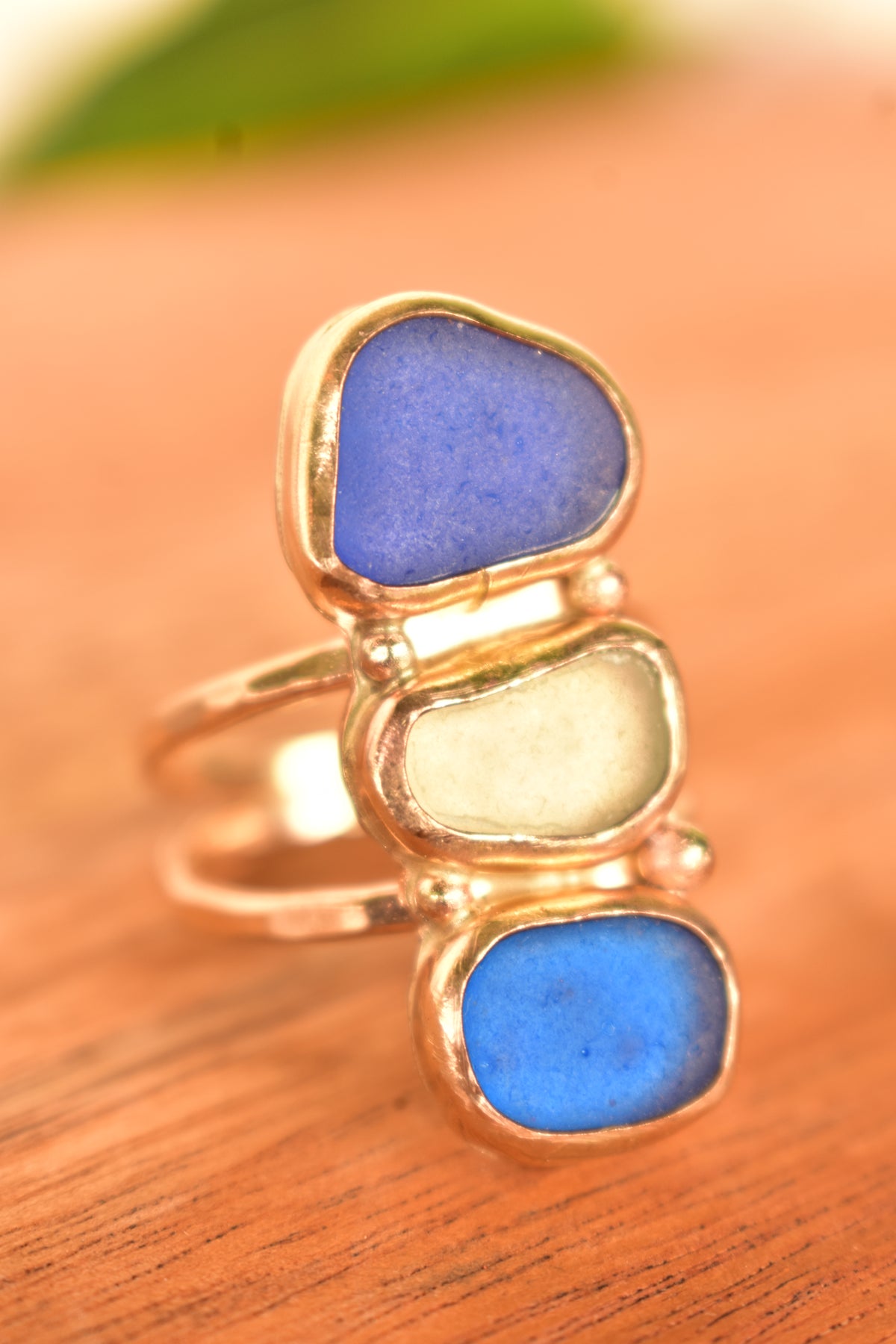 Triple Seaglass ring