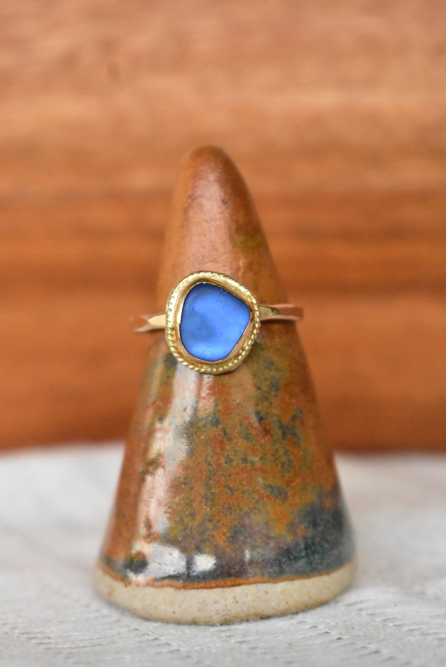 Braided seaglass ring