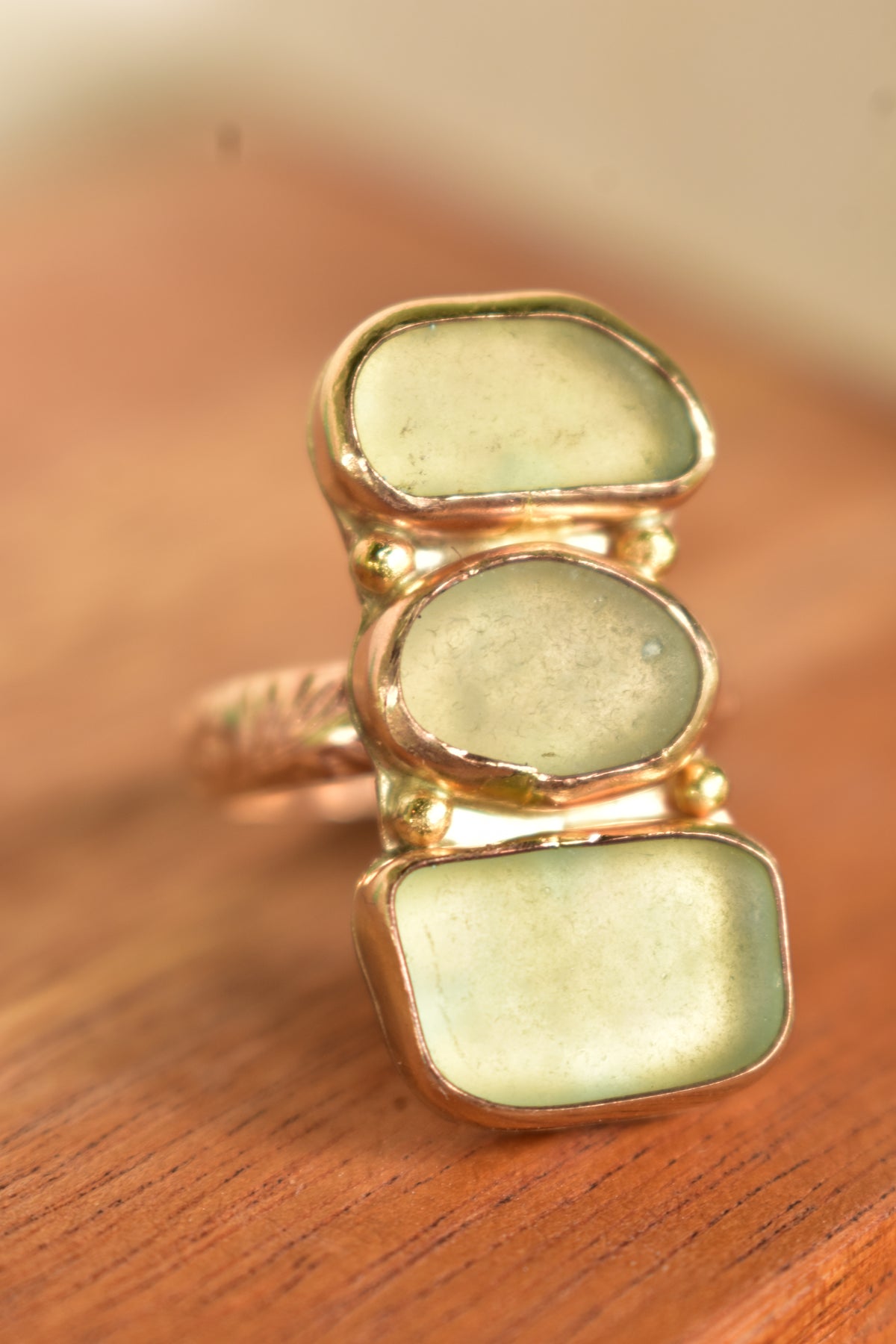 Triple Seaglass heirloom ring
