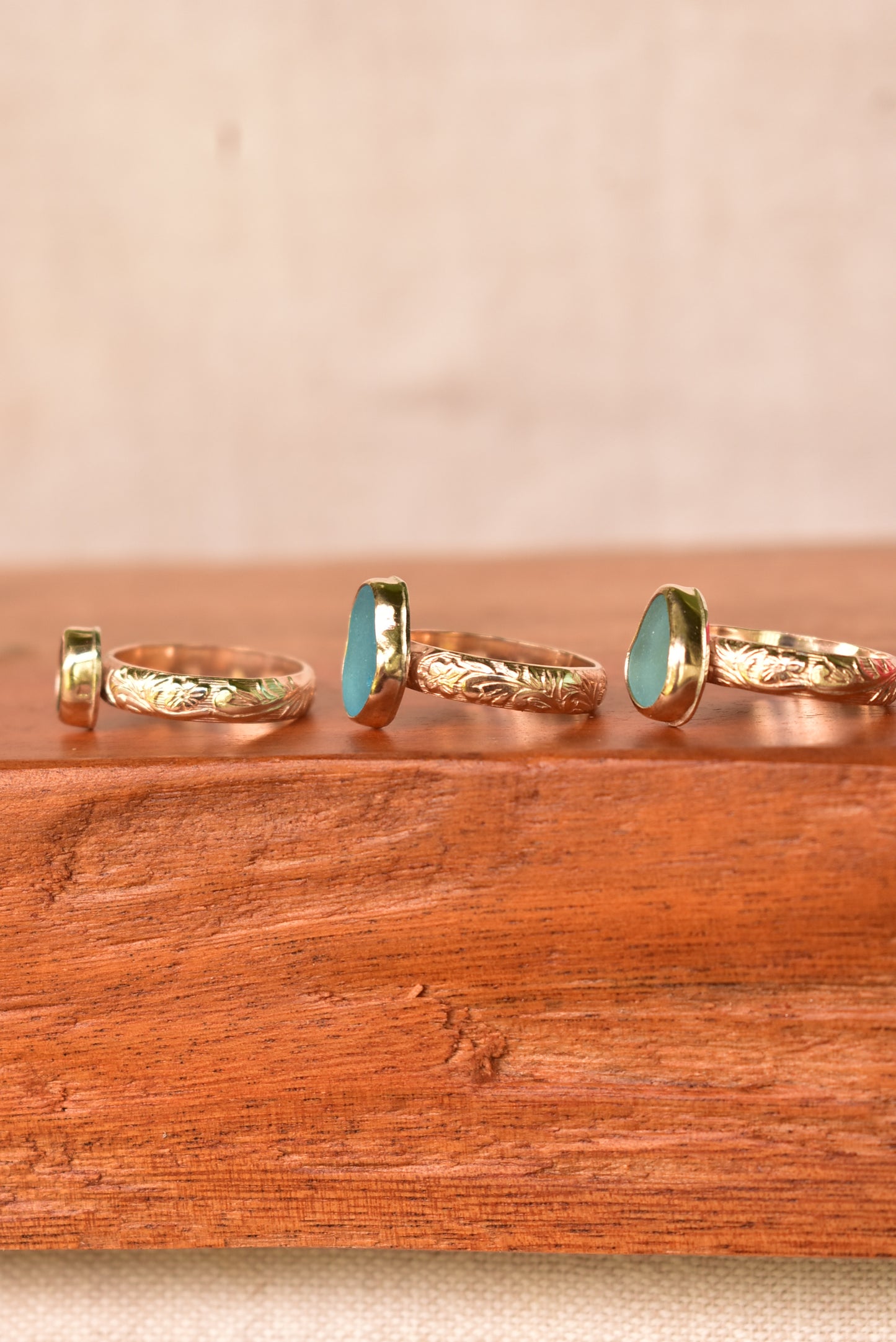 Seaglass heirloom rings