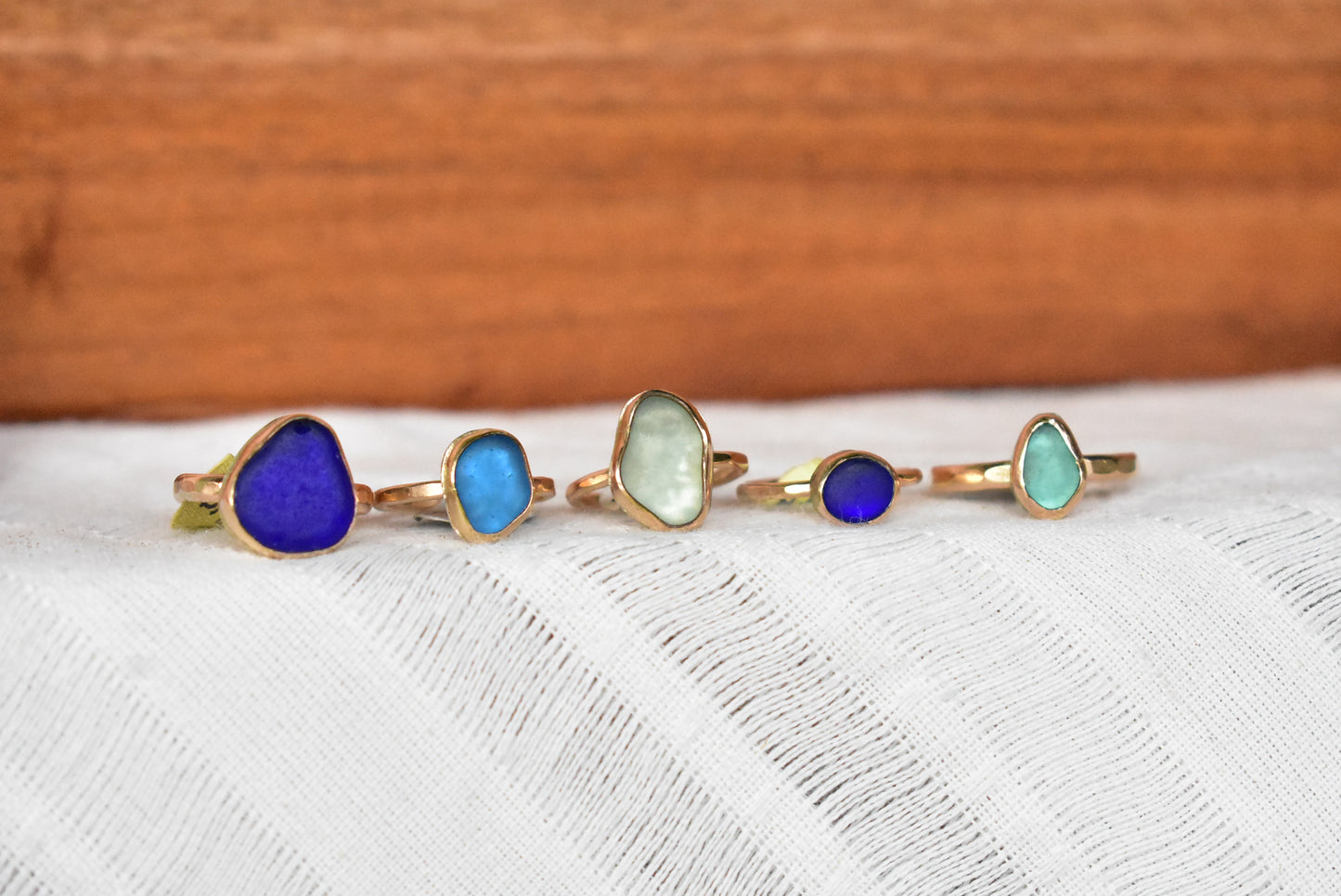 Simple seaglass rings