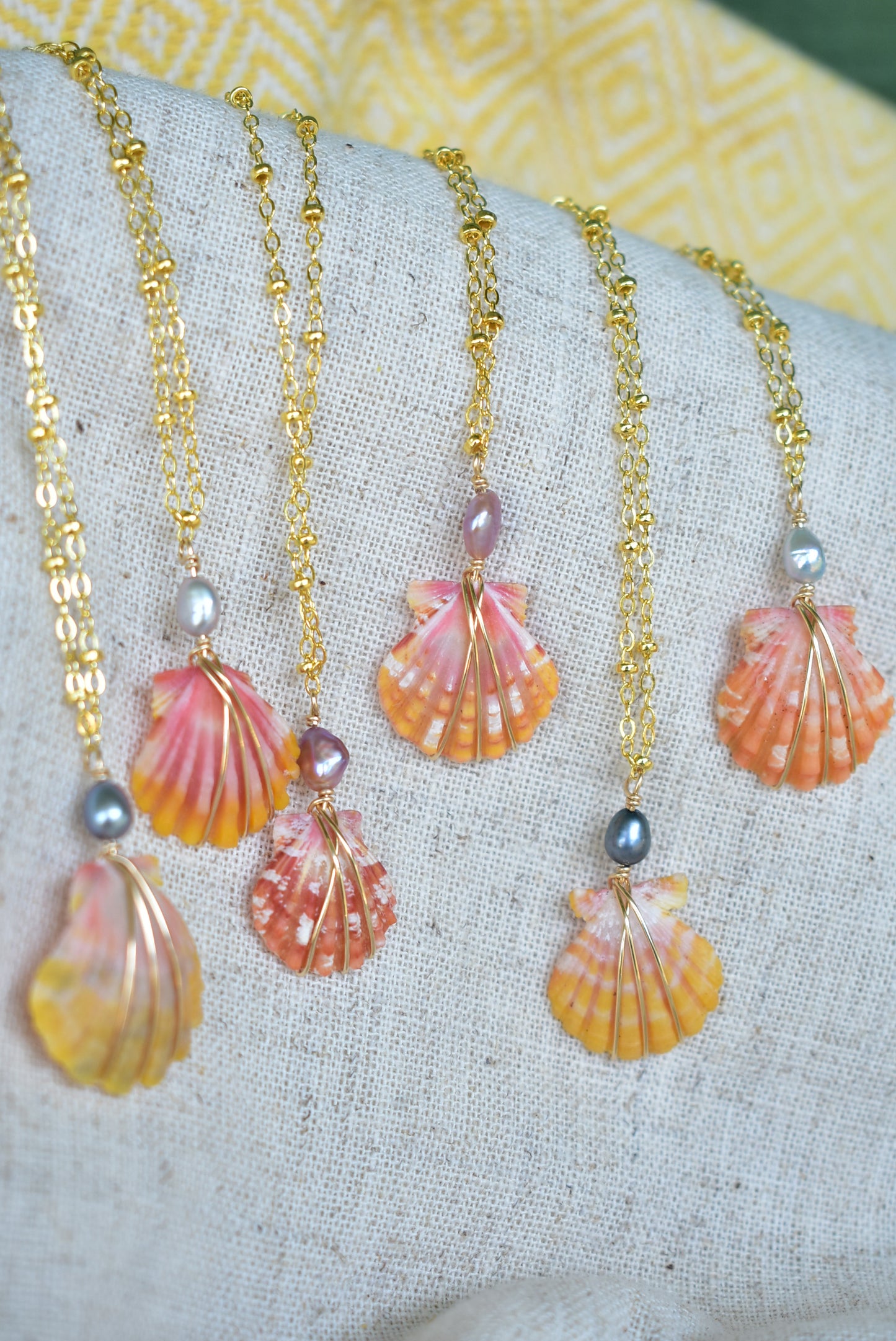 keshi topped sunrise necklace