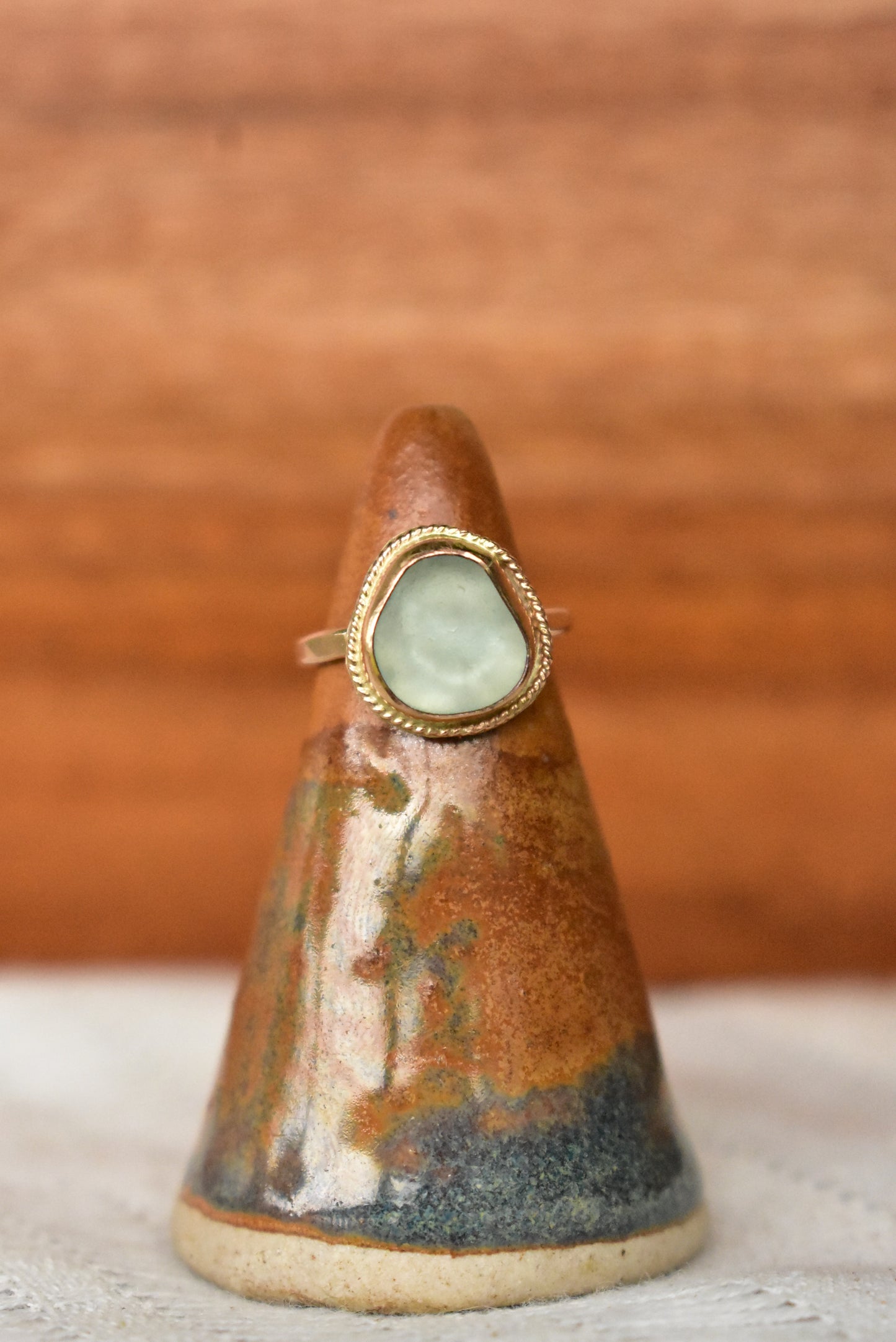 Braided seaglass ring