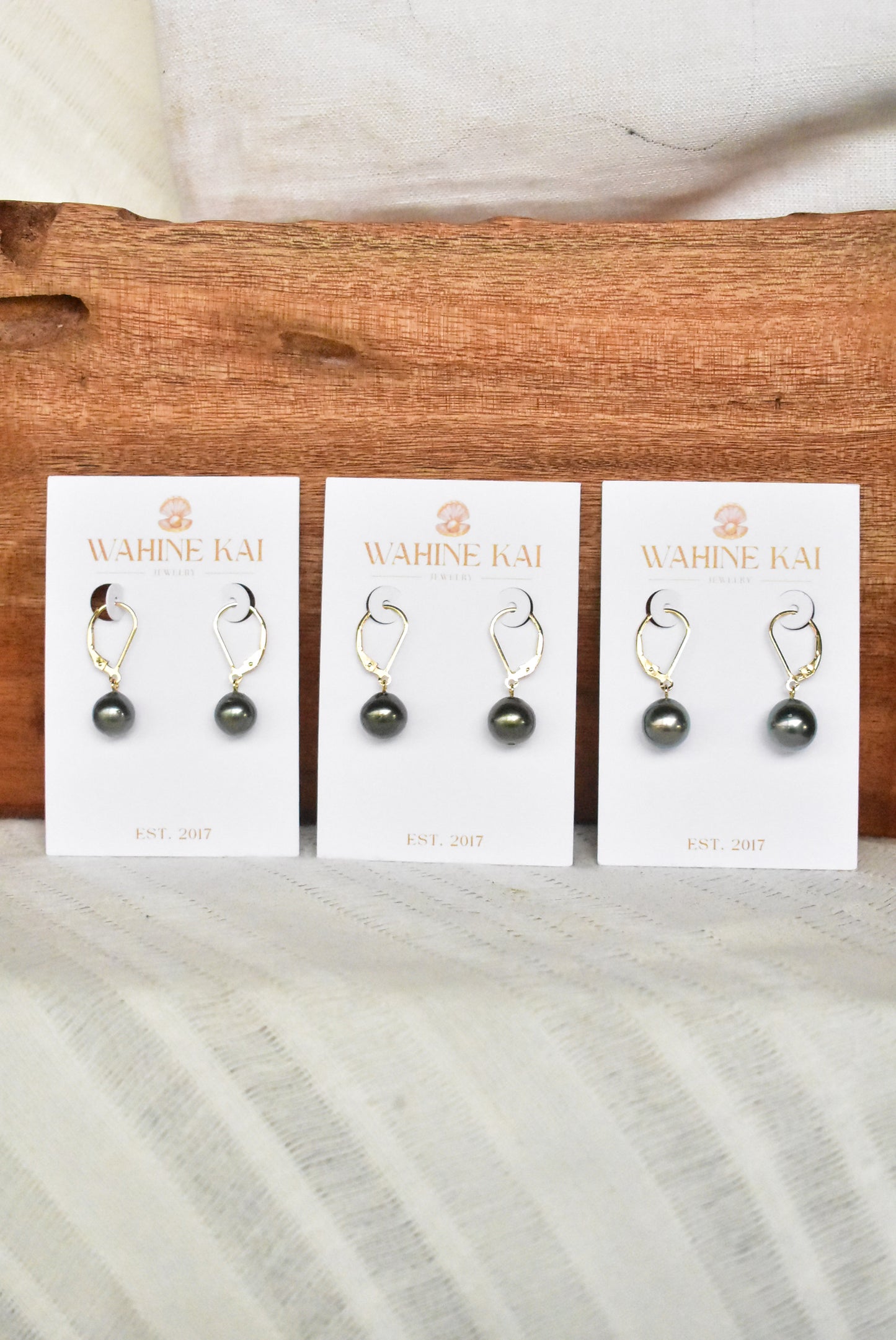 Tahitian lever back earrings