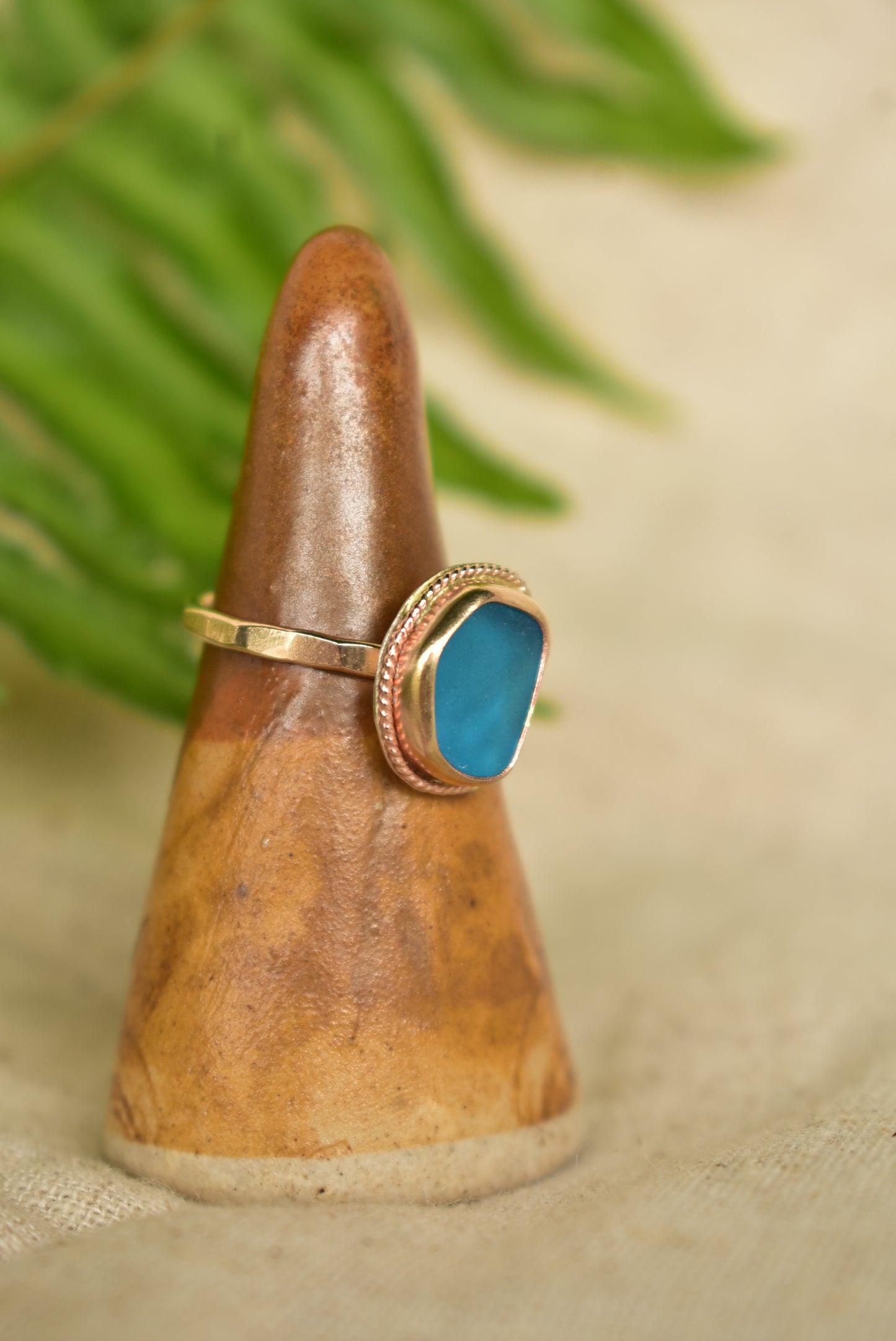 twisted seaglass ring
