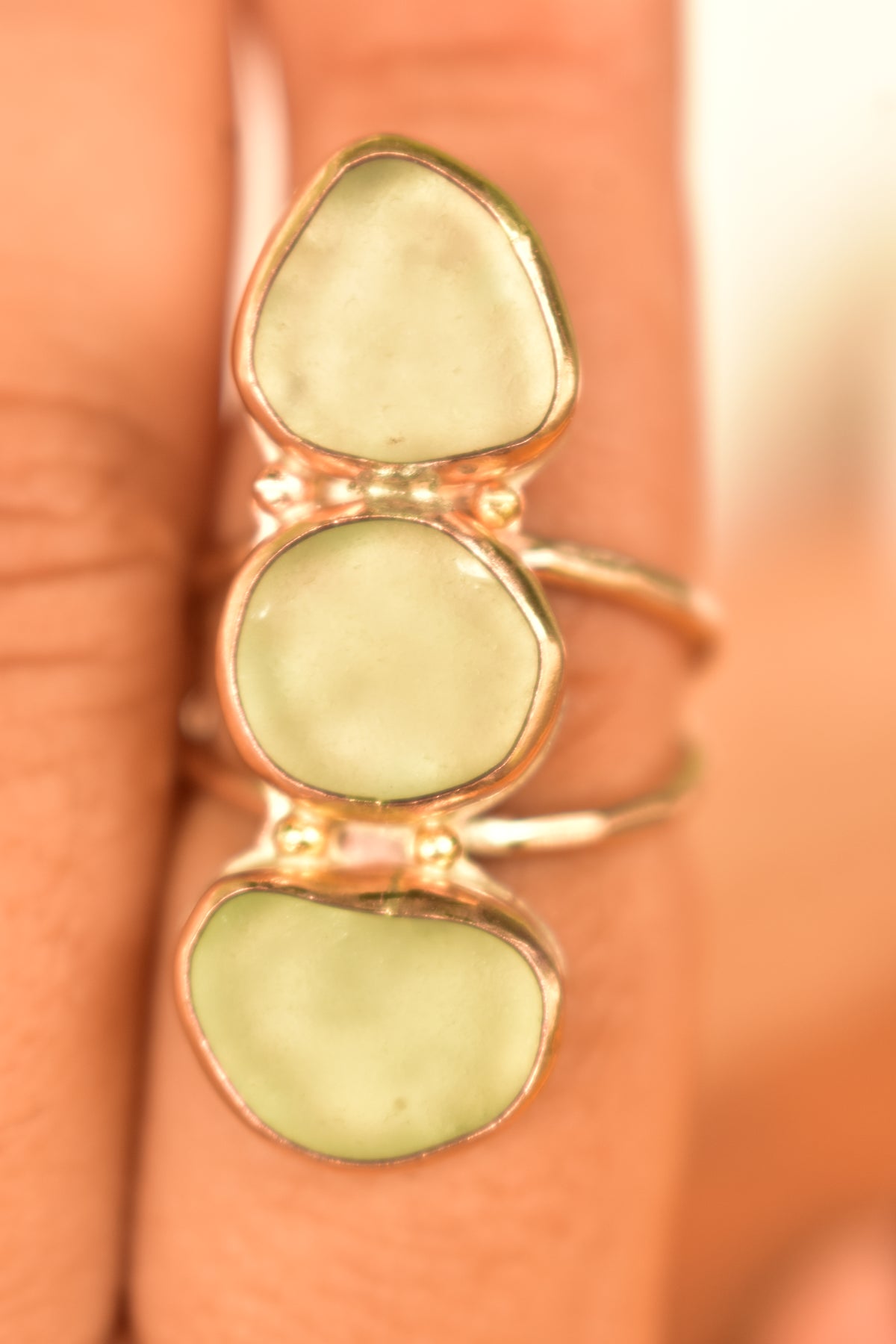 Triple Seaglass ring